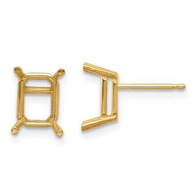 8x6 Emerald Earring Mountings 14k Gold XE67, MPN: XE67, 191101835070