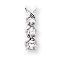 Holds 1-3.8, 1-3.1, 1-2.6mm Stone, Pendant Mounting 14k White Gold XP682, MPN: XP682,
