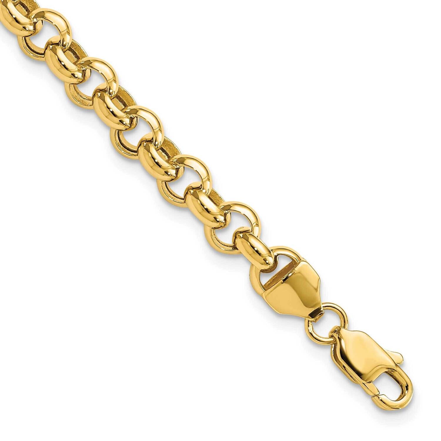 6.25mm Polished Fancy Rolo Link Bracelet 7.5 Inch 14k Gold SF418-7.5