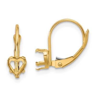 5mm Heart Leverback Earring Mounting 14k Gold XLB120, MPN: XLB120, 191101835988