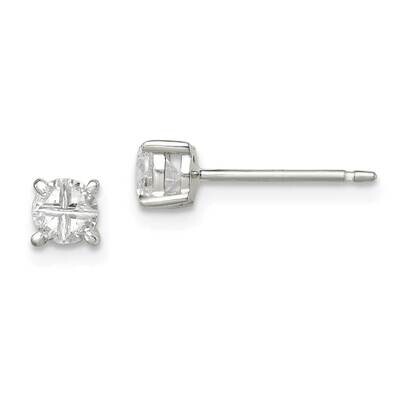 4mm Round Basket Set Diamond Stud Earrings Sterling Silver QE7480, MPN: QE7480, 883957567563