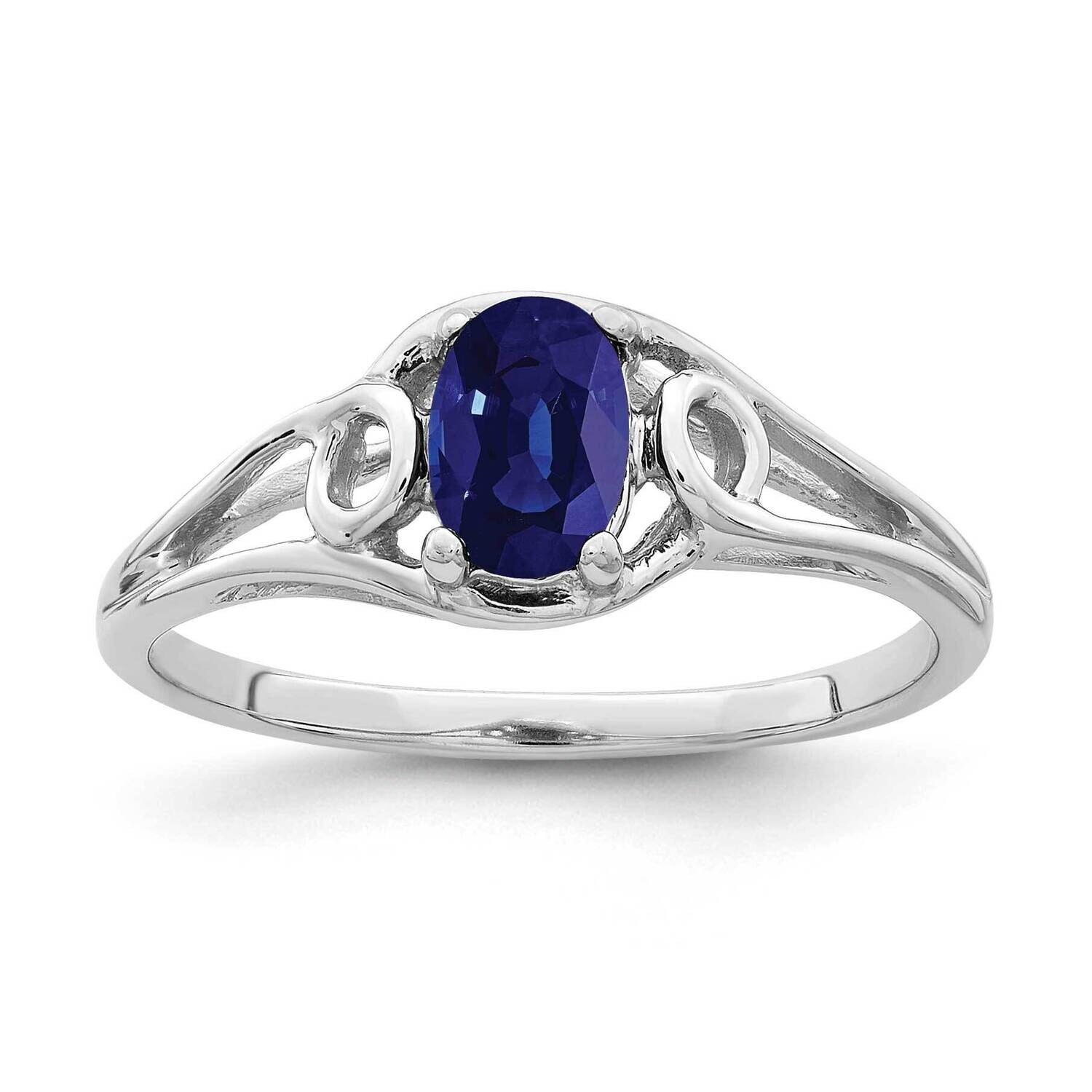 Sapphire Ring 14k white Gold 7x5mm Oval Y2206S
