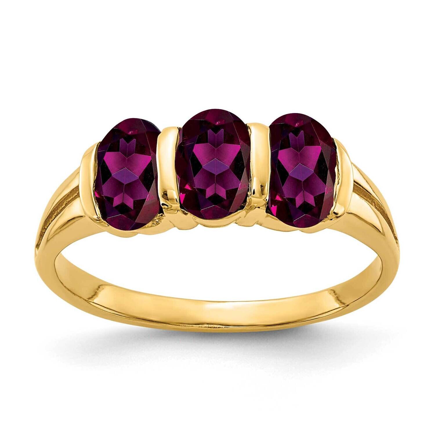 Rhodolite Garnet Ring 14k Gold 6x4mm Oval Y2034RG, MPN: Y2034RG, 883957675497