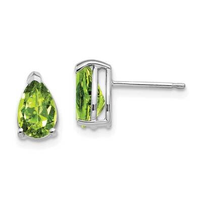 8x5mm Pear Peridot Earrings 14k White Gold XE81WPE, MPN: XE81WPE, 883957103754