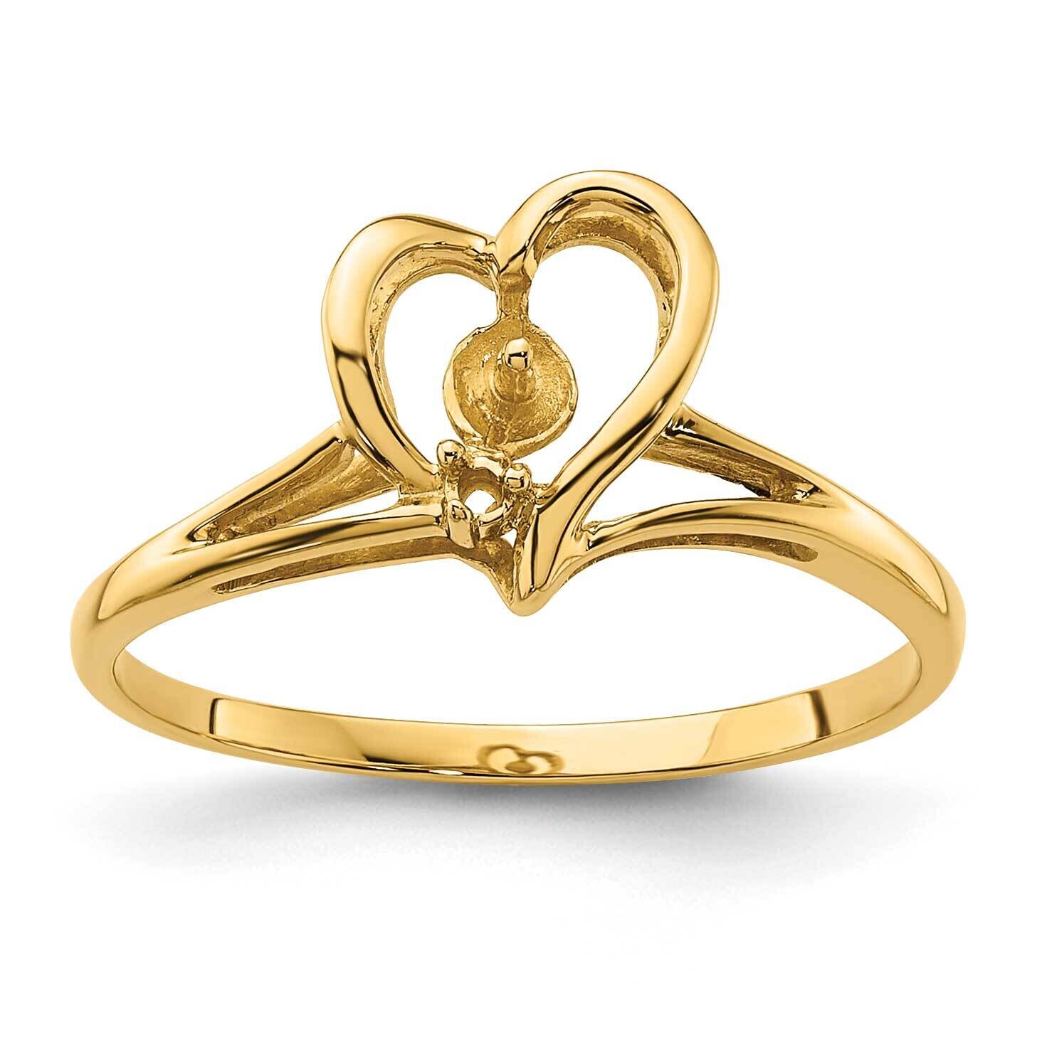 4.5mm Cultured Pearl &amp; .004ct. Diamond Ring Mounting 14k Gold Y4394, MPN: Y4394,