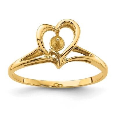 4.5mm Cultured Pearl &amp; .004ct. Diamond Ring Mounting 14k Gold Y4394, MPN: Y4394,