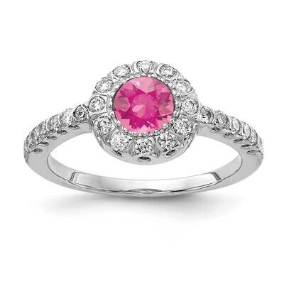 5mm Pink Tourmaline Diamond Ring 14k white Gold X9641PT/A, MPN: X9641PT/A, 883957372488