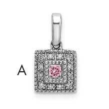 Family Jewelry Genuine Stone &amp; Diamond Set Pendant 14k White Gold XMPW41/1GY, MPN: XMPW41/1GY, 8839…