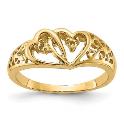 0.05ct. Diamond Heart Ring Mounting 14k Gold Polished Y1729, MPN: Y1729,