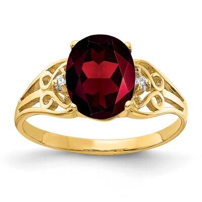 9x7mm Oval Garnet Diamond Ring 14k Gold X6106GA_AA, MPN: X6106GA_AA, 883957535401