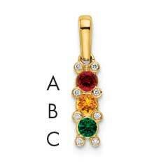 Family Jewelry Geniune Stone &amp; Diamond Set Pendant 14k Gold XMP31/3GY, MPN: XMP31_3--6, 883957141862