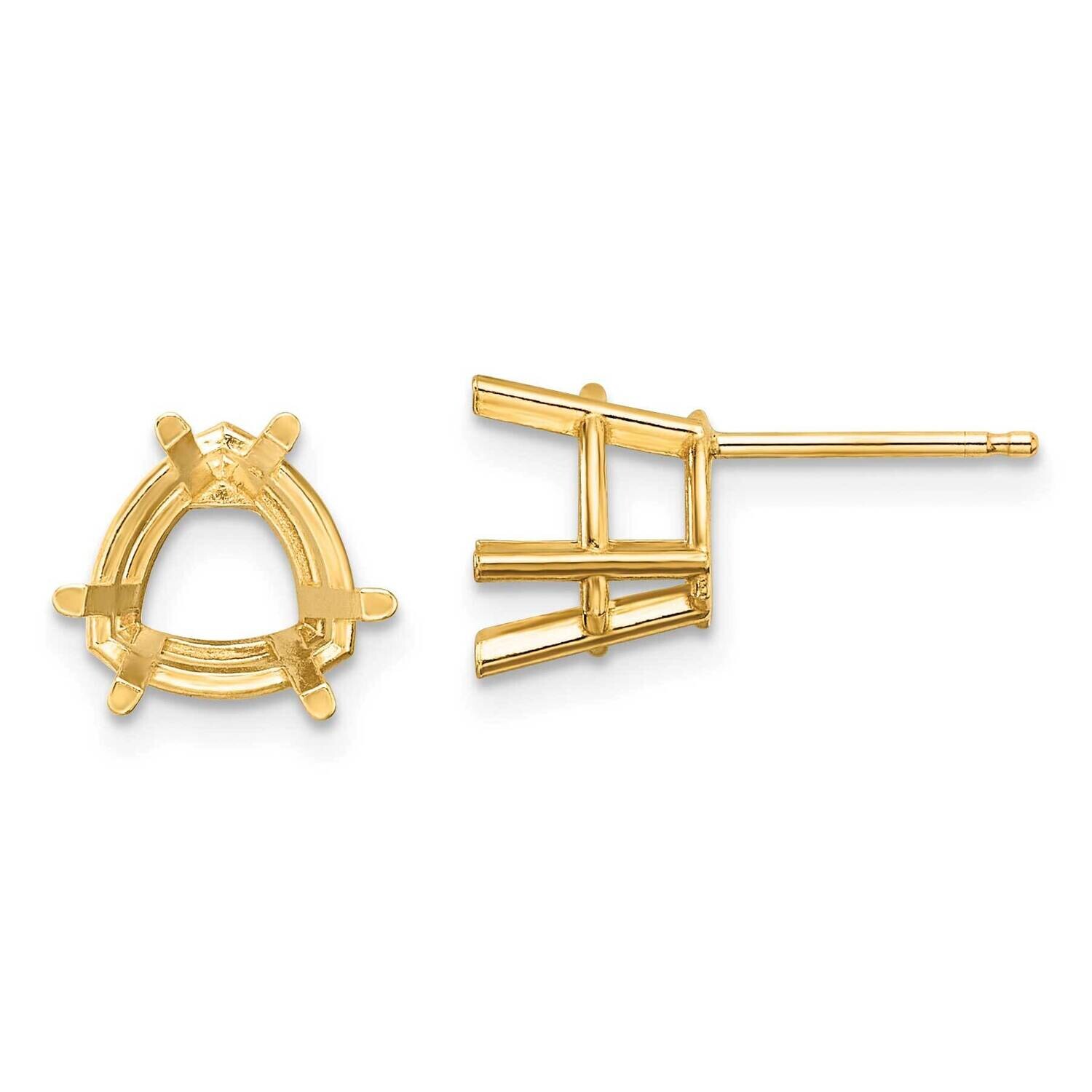 8mm Trillion Earring Mountings 14k Gold XE96