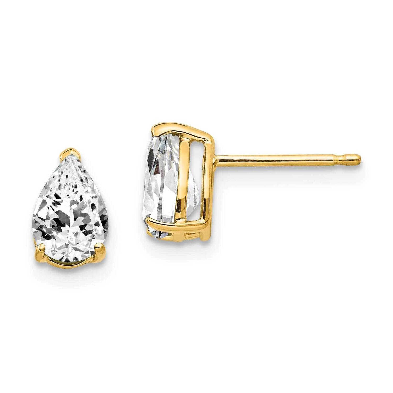 7x5mm Pear CZ Diamond Earrings 14k Gold XE80CZ Diamond, MPN: XE80CZ, 883957103198
