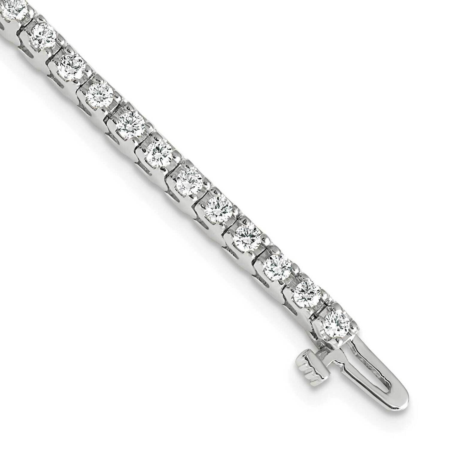 Holds56 2.1mm Stones 2.22ct Tennis Bracelet Mounting 14k White Gold X731W, MPN: X731W,