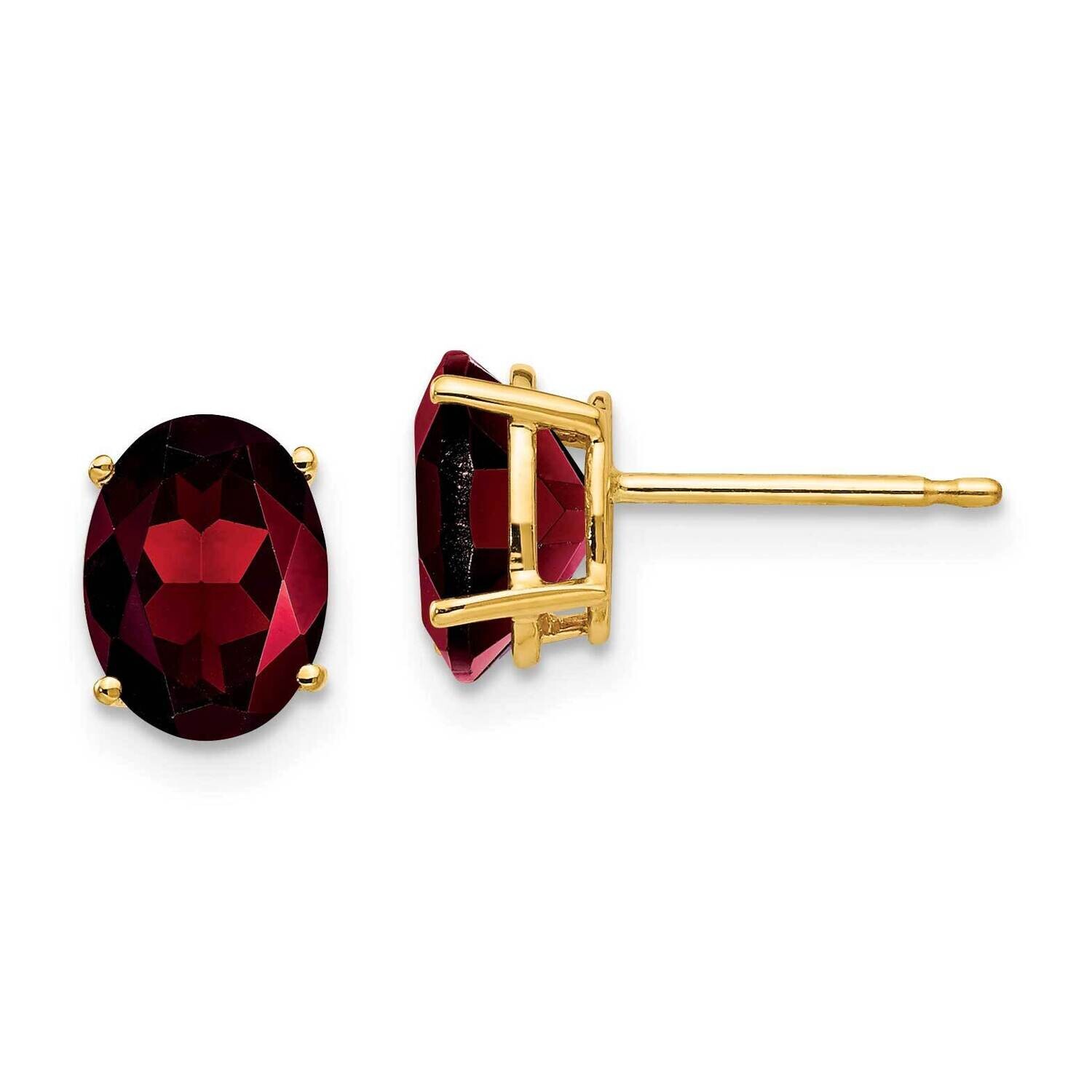 8x6mm Oval Garnet Earrings 14k Gold XE88GA, MPN: XE88GA, 883957338682
