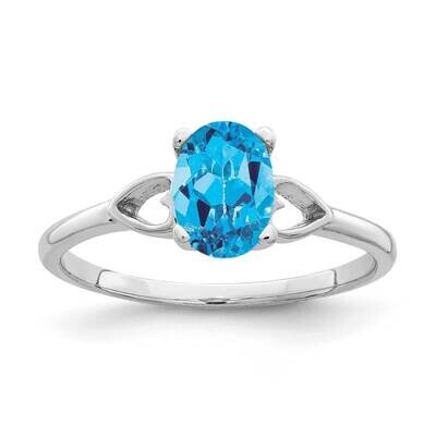 7x5mm Oval Blue Topaz ring 14k White Gold Y2194BT, MPN: Y2194BT, 883957711232