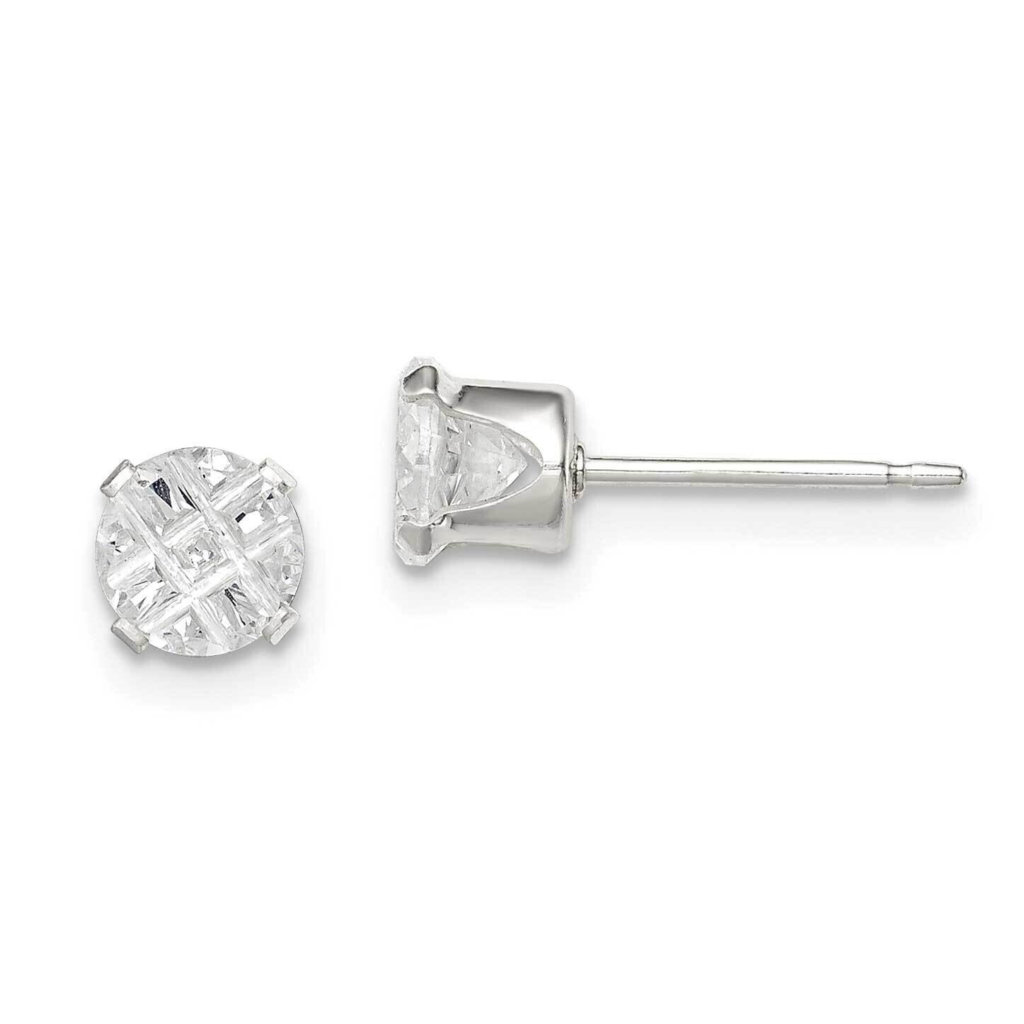5mm Round 4 Prong Diamond Stud Earrings Sterling Silver QE7487, MPN: QE7487, 883957519579