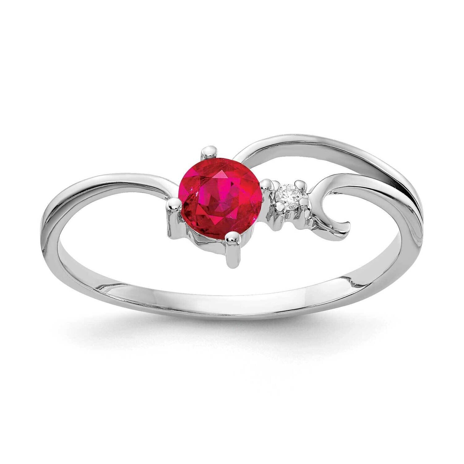 4mm Ruby Diamond Ring 14k White Gold X9705R_AA, MPN: X9705R_AA, 883957573526
