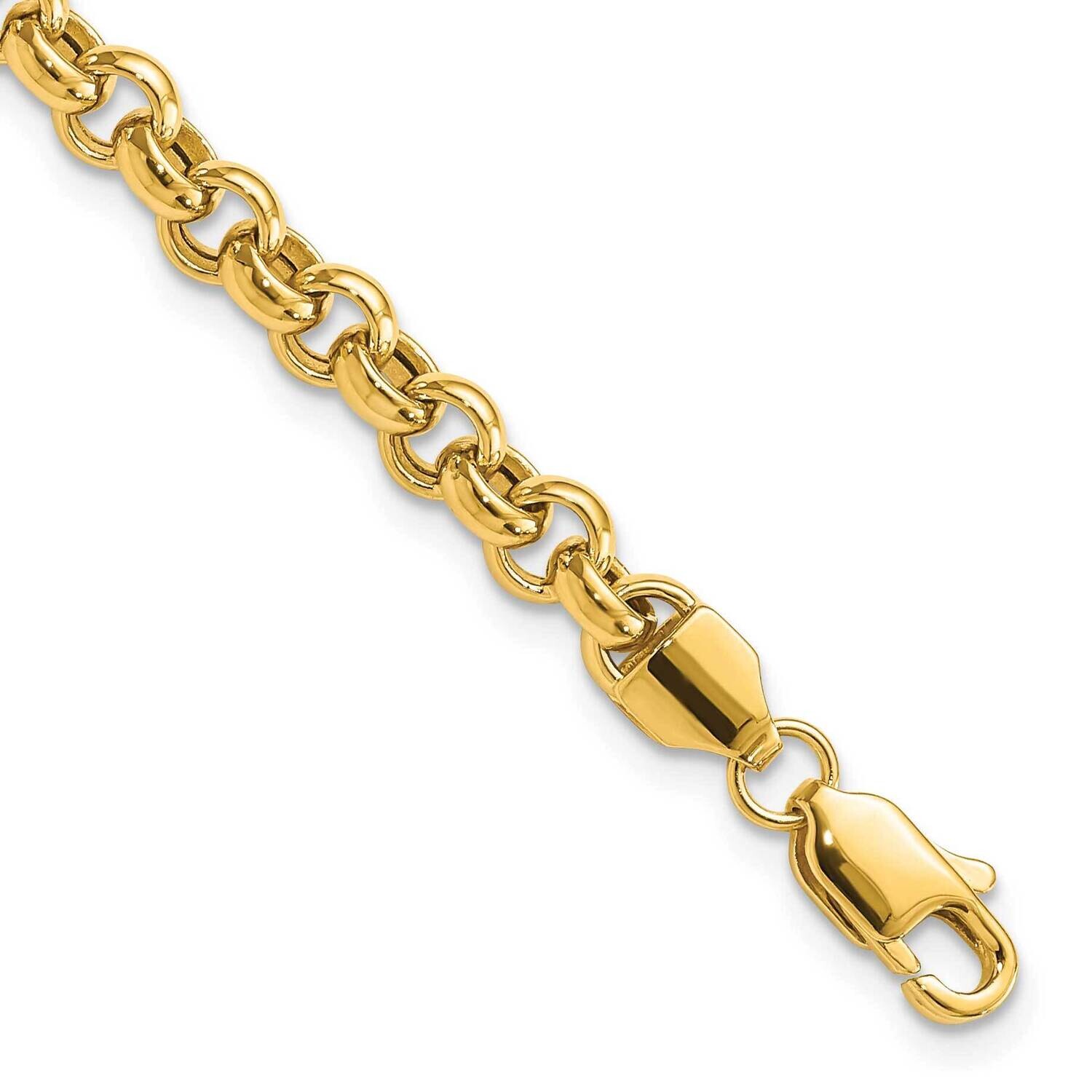 5mm Polished Fancy Rolo Link Bracelet 8.5 Inch 14k Gold SF417-8.5