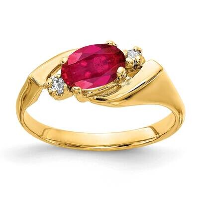 Ruby Diamond Ring 14k Gold 7x5mm Oval Y2260R/A, MPN: Y2260R/A, 883957612812