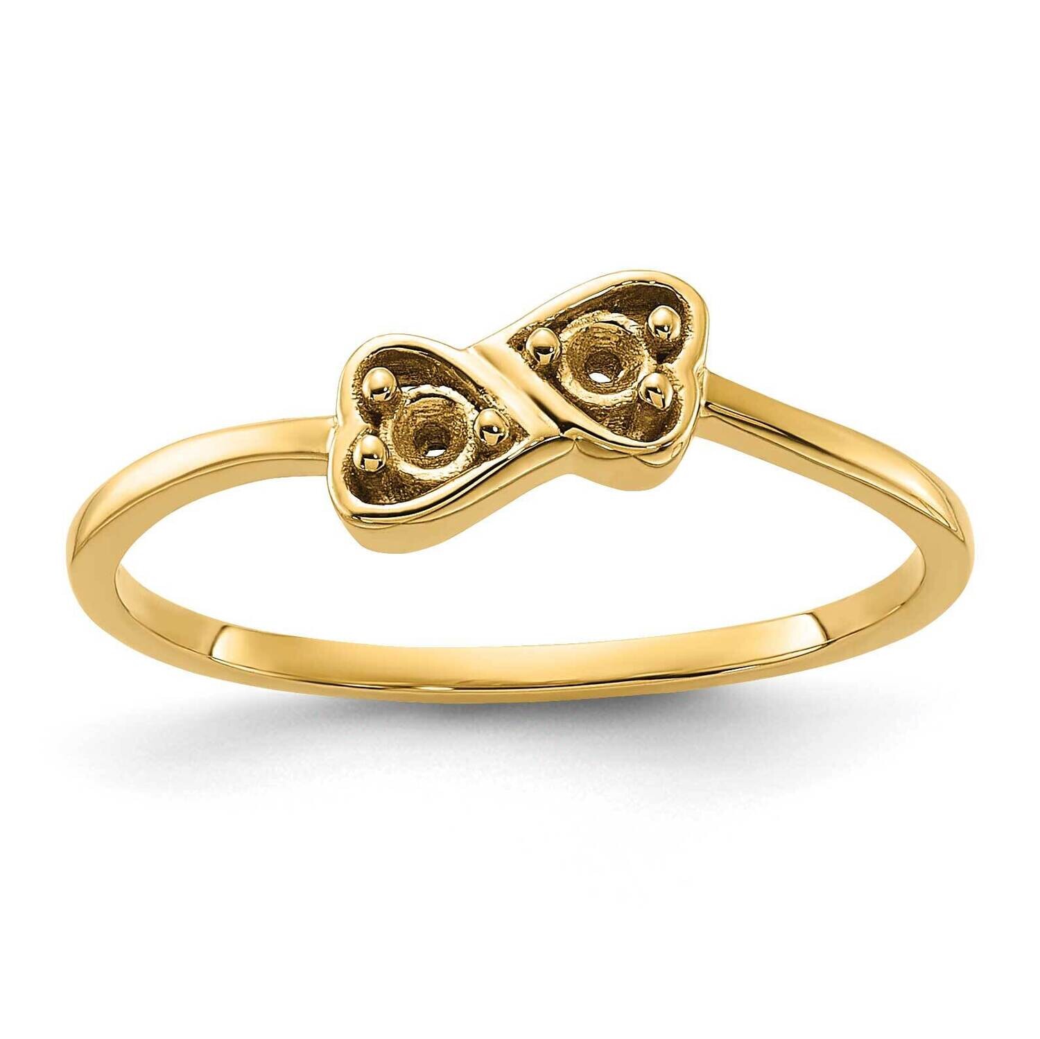 0.05ct. Diamond Heart Ring Mounting 14k Gold Polished Y1792