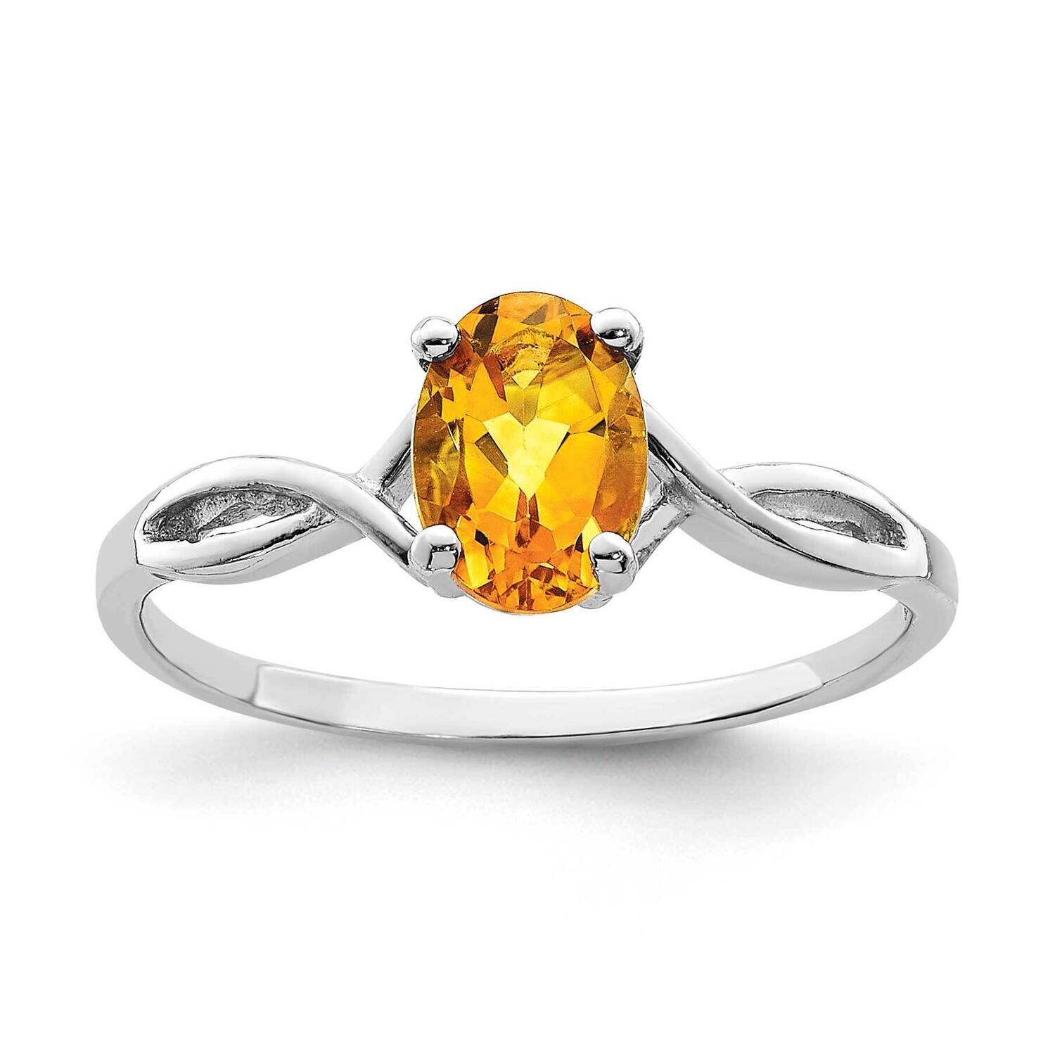 Citrine Ring 14k white Gold 7x5mm Oval Y2198CI, MPN: Y2198CI, 883957551845