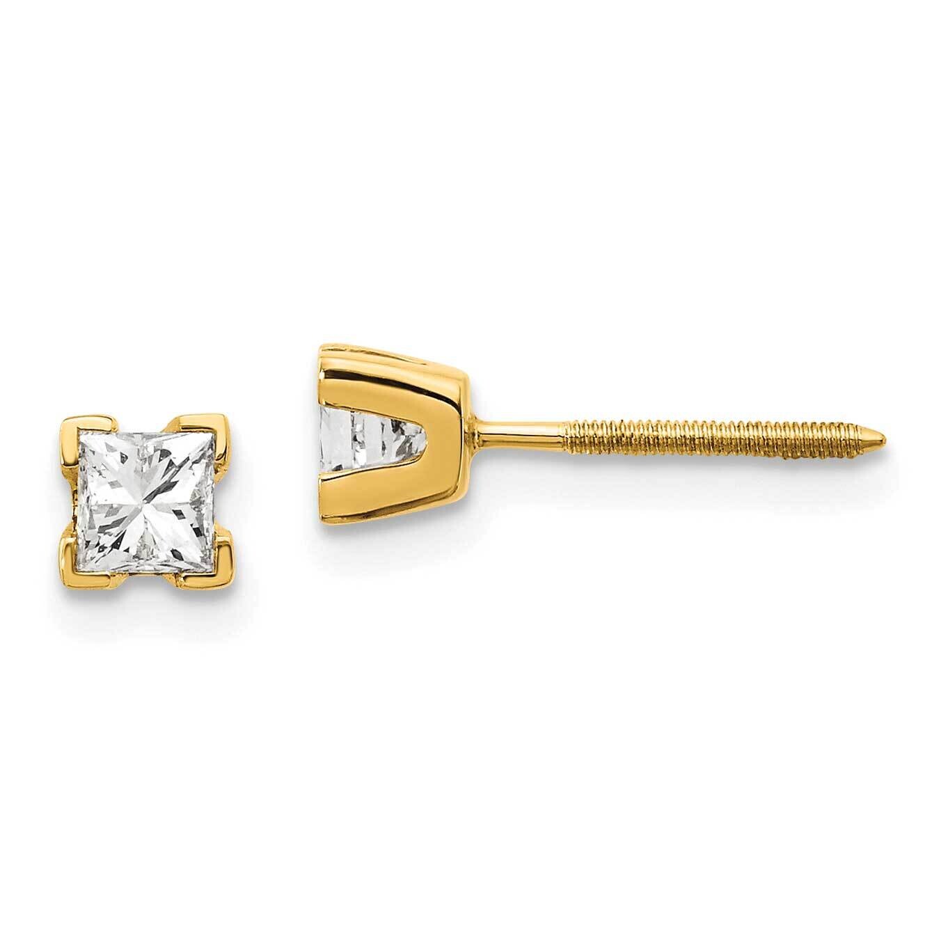 Complete Princess-cut Diamond Earring 14k Gold XAP4AAA