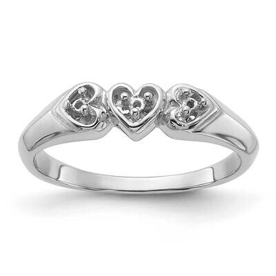 Polished .05ct. Diamond Heart Ring Mounting 14k White Gold Y1739, MPN: Y1739,