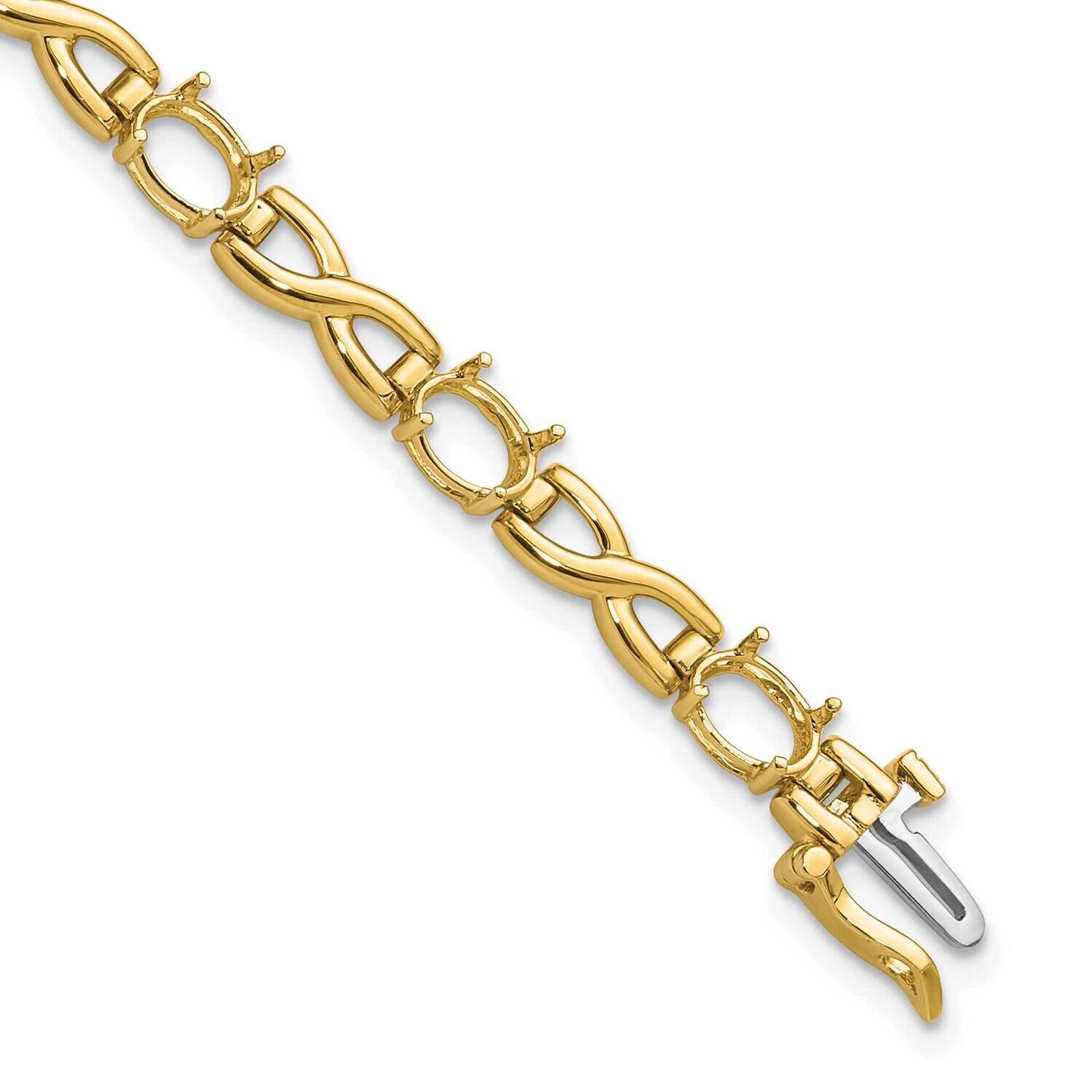 7x5 Gemstone Bracelet Mounting 14k Gold X951