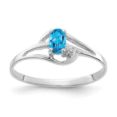 Blue Topaz Diamond Ring 14k White Gold X9713BT/AA, MPN: X9713BT/AA, 883957713816