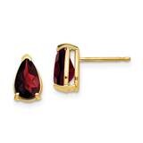 8x5mm Pear Garnet Checker Earrings 14k Gold XE81GC, MPN: XE81GC, 883957103556