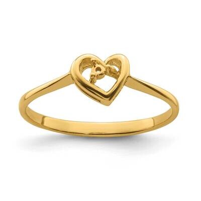 0.02ct. Diamond Heart Ring Mounting 14k Gold Y4185, MPN: Y4185,