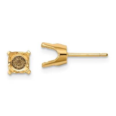 2.75mm Round Stud Earring Mounting with backs 14k Gold XD2, MPN: XD2,