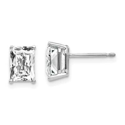 7x5mm Emerald Cut CZ Diamond Earrings 14k White Gold XE66WCZ Diamond, MPN: XE66WCZ, 883957227283