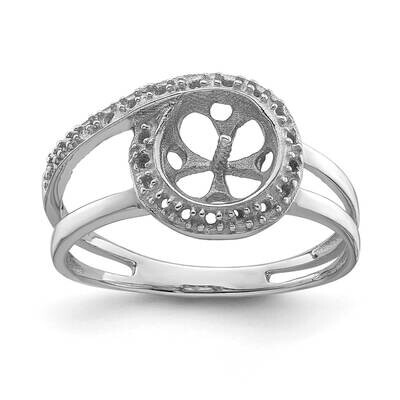 7.5mm Cultured Pearl &amp; .09ct. Diamond Ring Mounting 14k White Gold Y4380, MPN: Y4380,