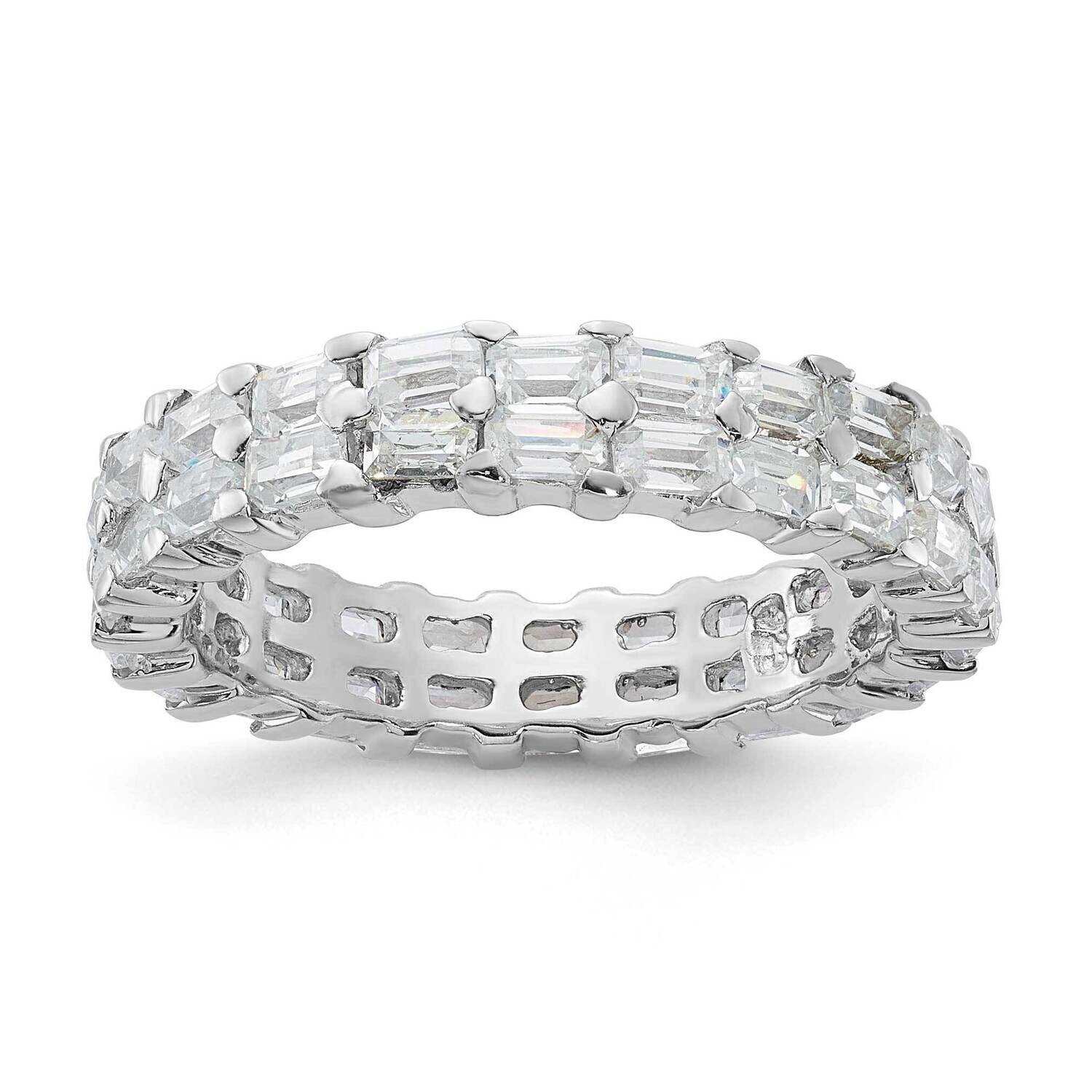 CZ Double Band Ring Sterling Silver QR1296-6