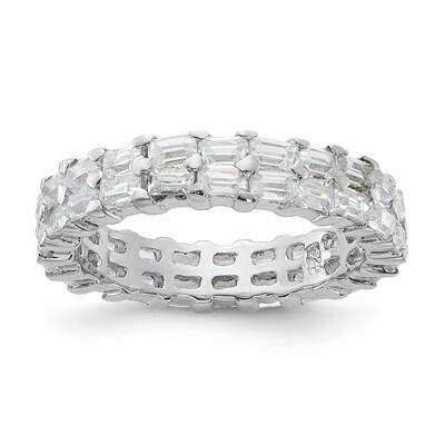 CZ Double Band Ring Sterling Silver QR1296-6
