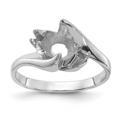 Polished .08ct. Diamond &amp; Cultured Pearl Ring Mounting 14k White Gold Y1933, MPN: Y1933,
