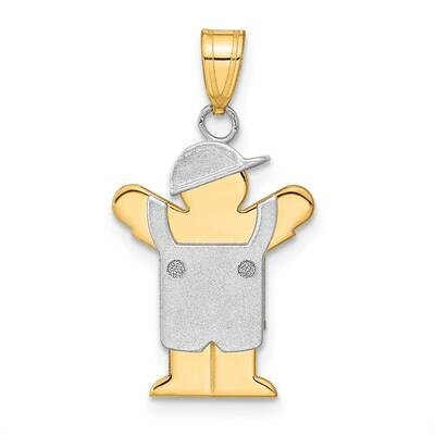 Boy with Hat on Left Charm Mounting 14k Two-tone Gold Small XK506, MPN: XK506,