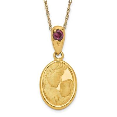 Heaven&#39;s Gift with 18 Inch chain June Necklace 14k Gold XU695