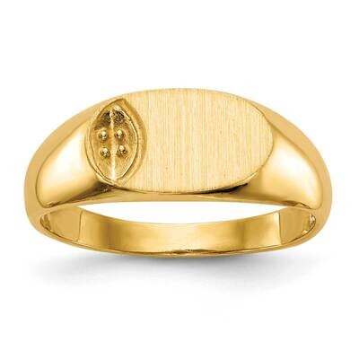 Oval Top 7.1x11 Hollow Back Signet Ring Mounting 14k Gold Polished RS272, MPN: RS272,