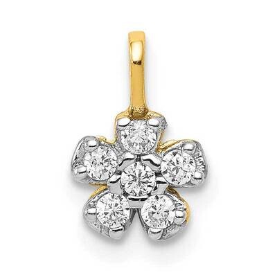 Small Synthetic Diamond Flower Charm 10k Gold 10C990, MPN: 10C990, 886774022734