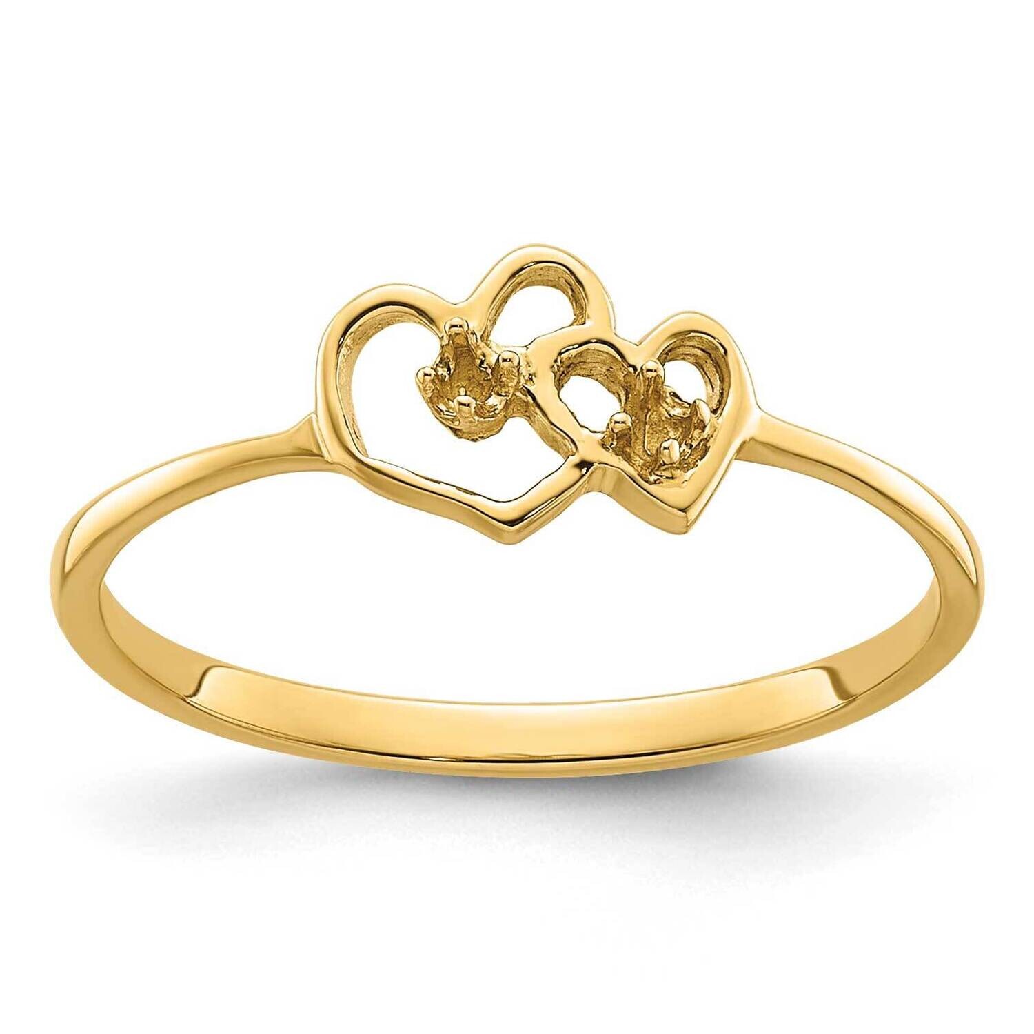 0.03ct. Diamond Heart Ring Mounting 14k Gold Polished X9552