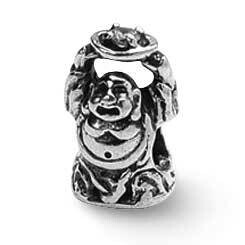Synthetic Diamond Buddha Bead - Sterling Silver QRS327, MPN: QRS327, 883957722603