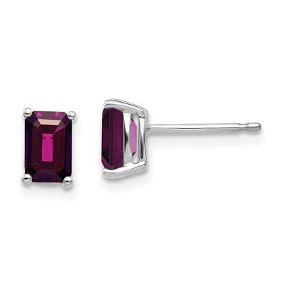 Rhodolite Garnet Diamond Emerald Stud Earrings 14k Gold XE65WRG, MPN: XE65WRG, 883957095134