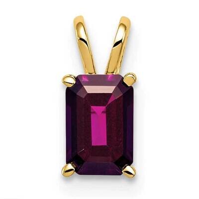 Rhodolite Garnet pendant 14k Gold 6x4mm Emerald Cut XP419RG, MPN: XP419RG, 883957169330