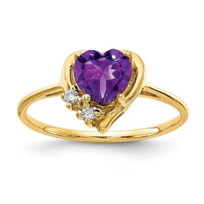 6mm Heart Amethyst Diamond Ring 14k Gold Y2233AM/A, MPN: Y2233AM/A, 883957538037