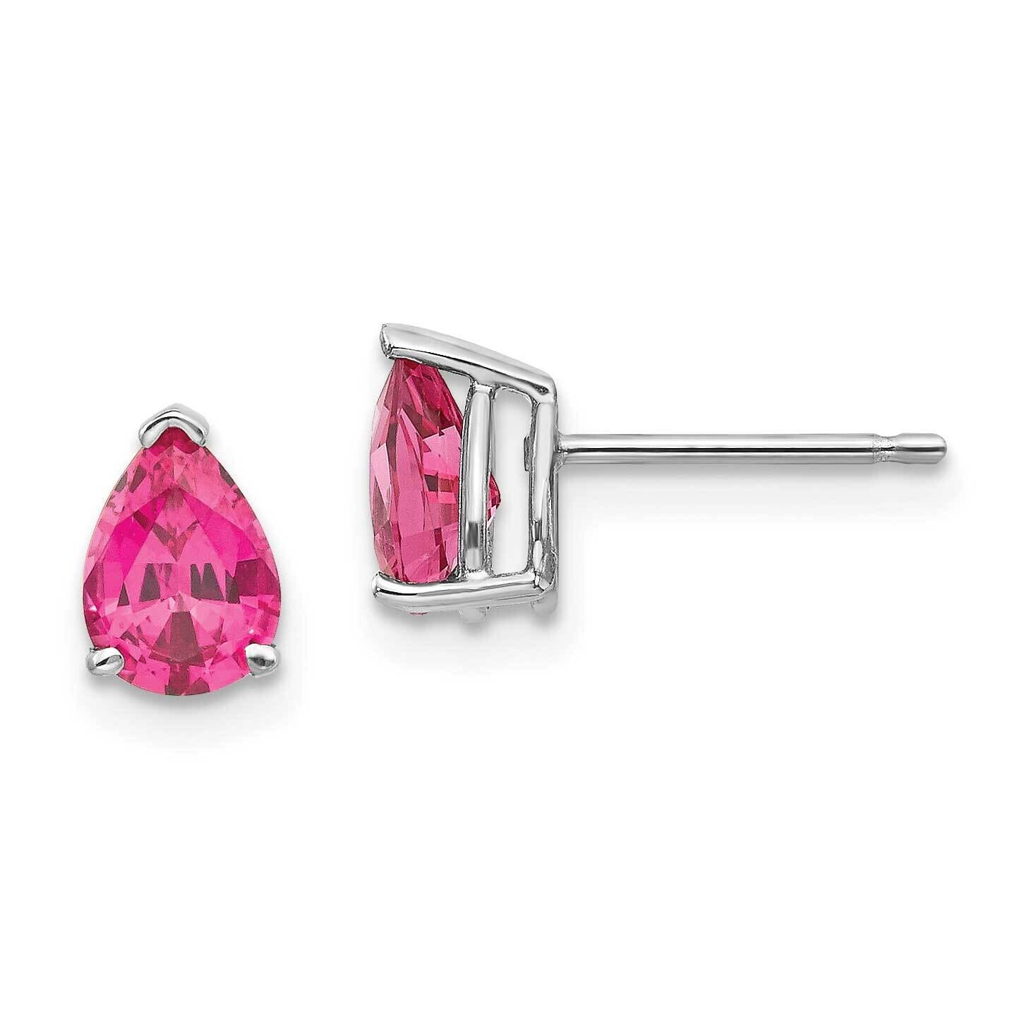 Pink Spinel Earrings 14k White Gold XE80WSK-A