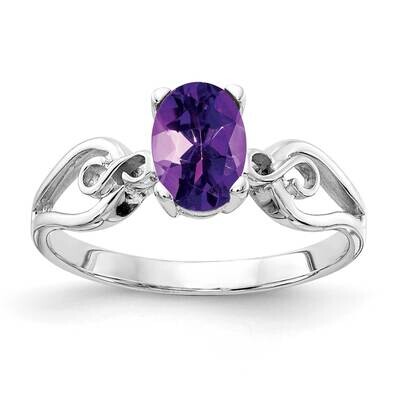 Amethyst Ring 14k white Gold 8x6mm Oval Y2236AM, MPN: Y2236AM, 883957625348