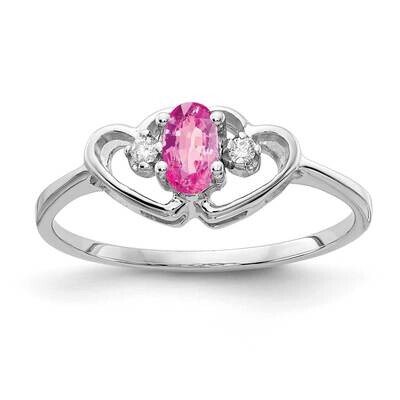 5x3mm Oval Pink Sapphire Diamond Ring 14k White Gold X9719SP_AA, MPN: X9719SP_AA, 883957641256